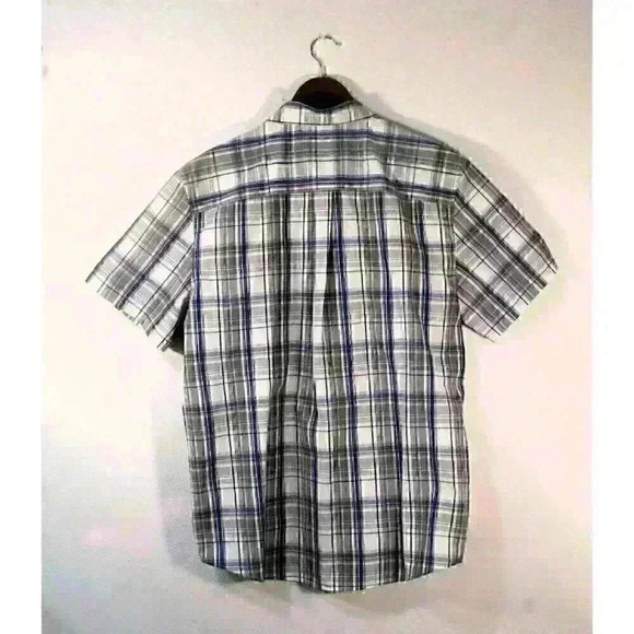 Haband Travelers Pear Snaps Plaid Pocketed Short Sleeve Men's Shirt Size M - Picture 3 of 7